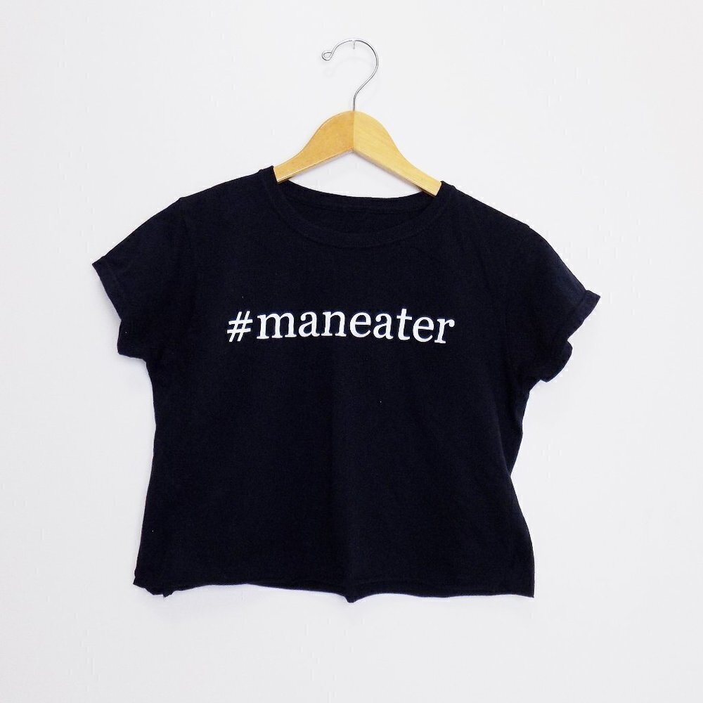 90s y2k shirt graphic tee man eater crop top funny